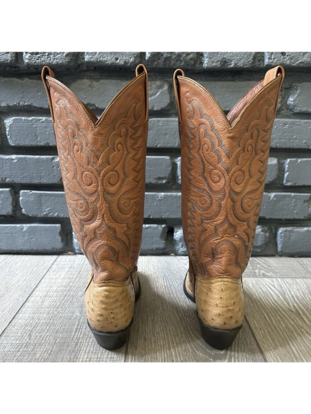 Tony Lama Vintage Ostrich Western Cowboy Boots Womens 6 B - Picture 9 of 12